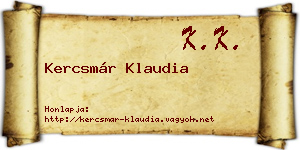 Kercsmár Klaudia névjegykártya