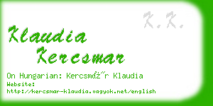 klaudia kercsmar business card